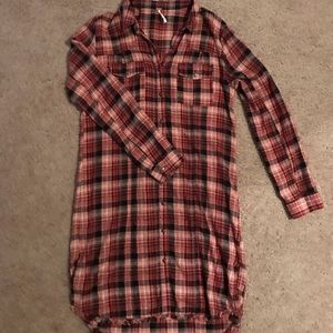 Free people casual flannel dress
